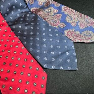 Lot Of 3 100% Silk Ties Made USA Italy Andhurst Jordan Andrew Wembley Dad Office